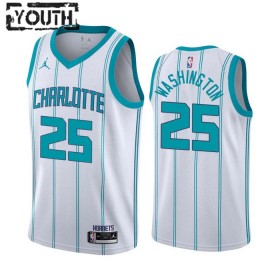 Charlotte Hornets Trikot PJ Washington 25 Jordan 2022-23 Association Edition Weiß Swingman - Kinder